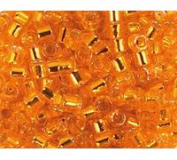 Perline giapponesi cilindro Treasure argento arancione 1,8mm.11/0 100gr.