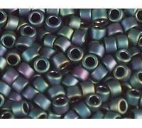 Perline giapponesi cilindro Treasure opaco lilla/verde 1,8mm.11/0 100gr.