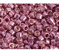 Perline giapponesi cilindro Treasure zincato rosa 1,8mm.11/0 100gr.