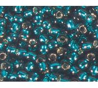 Perline giapponesi rocaille argento turchese blu 2,2mm.11/0 100gr.