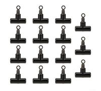 Perline girevoli in lega di rame e plastica ABS, colore nero, per pesca alla carpa, scorrevoli, accessori per lenza, 15 x 17 mm, confezione da dieci o quindici pezzi (15 pezzi)