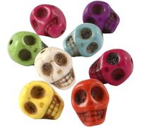 Perline Howlite, D: 12 mm, colori forti, teschio, 32 pezzi