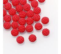 Perline in acrilico sfuse, Perline acriliche rotonde da 10 mm, multicolore, confezione 50/100 for la creazione di gioielli fai te, braccialetti e collane(Red,50Pcs)