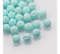 Perline in acrilico sfuse, Perline acriliche rotonde da 10 mm, multicolore, confezione 50/100 for la creazione di gioielli fai te, braccialetti e collane(Light Blue,50Pcs)