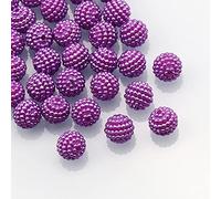 Perline in acrilico sfuse, Perline acriliche rotonde da 10 mm, multicolore, confezione 50/100 for la creazione di gioielli fai te, braccialetti e collane(Purple,100Pcs)