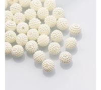 Perline in acrilico sfuse, Perline acriliche rotonde da 10 mm, multicolore, confezione 50/100 for la creazione di gioielli fai te, braccialetti e collane(Cream White,100Pcs)