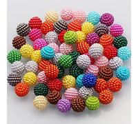 Perline in acrilico sfuse, Perline acriliche rotonde da 10 mm, multicolore, confezione 50/100 for la creazione di gioielli fai te, braccialetti e collane(Mixed Color,50Pcs)