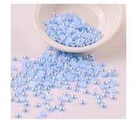 Perline in acrilico sfuse, Perline di perle piatte acriliche finte da 3 mm, multicolore, 500 pezzi, for artigianato, accessori for gioielli fai te(Sky Blue)