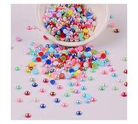 Perline in acrilico sfuse, Perline di perle piatte acriliche finte da 3 mm, multicolore, 500 pezzi, for artigianato, accessori for gioielli fai te(Mix Randomly)