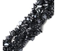 Perline in ematite naturale nera da 5-8 mm, vere irregolari, con chip a forma libera, perline per la guarigione energetica per la creazione di gioielli, filo da 76 cm