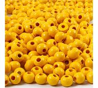 Perline in legno, D: 5 mm, giallo, 6 g, ca. 180 pezzi