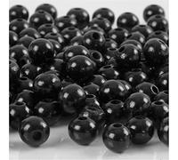 Perline in legno, D: 8 mm, nero, 15 g, ca. 100 pezzi