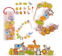 Perline in legno da infilare Zoo Classic World, 13 pezzi