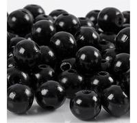 Perline in legno, diam: 12 mm, nero, 22g, ca. 40 pz