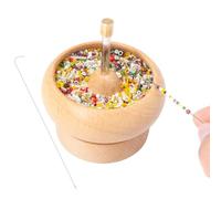 Perline in legno Spinner - Bead Spinner for Jewelry Making | Wood Beads Spinners for Jewelry Makîng | DIY Jewêlry Making Beads Devices Set for Craft Seed Beading Supplies | Rotating Wooden Clay Bêad