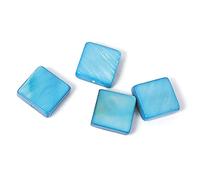 Perline in madreperla quadrato lucido turchese 8 x 8 mm. 250 g. 348 u. ca.