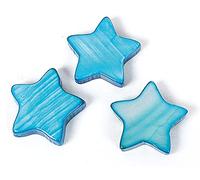 Perline in madreperla stella brillante turchese 14 x 14 mm. 250 g. 356 u. ca.