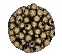 Perline in metallo, 4 mm, circa 100 pezzi, color bronzo, rotonde, con foro per fai da te, perline divertenti, perline per gioielli fai da te, perline glitterate fai da te, perline distanziali