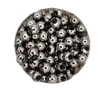 Perline in metallo con foro grande, 3 mm, circa 100 pezzi, antracite, rotonde con foro per il fai da te, perline divertenti, perline con glitter fai da te, perline intermedie
