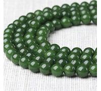 Perline in nefrite scura della Columbia Britannica (AKA Canada B.C. Jade- durezza Mohs 7) Energia curativa per la creazione di gioielli rotondi lisci 4 mm