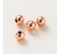 Perline in ottone a sfera rotonda da 2-6 mm Perline distanziatrici sciolte per creazione di gioielli fai-da-te Accessori per collane-Oro rosa-2 mm x 100 pezzi