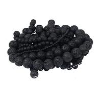 Perline in pietra lavica nera naturale di roccia vulcanica sciolta 4 6 8 10 12 14 16 18 20mm creazione di gioielli fatti a mano