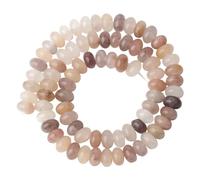 Perline in pietra naturale, 1 filo, 38 cm, a forma di bolla, 5 mm x 8 mm, grande foro per la creazione di gioielli