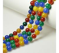 Perline in pietra naturale, 6 mm, 60 pezzi, rotonde, colori misti, con vena di drago, agata, pietre preziose sfuse, ciondoli per la creazione di gioielli, bracciali, collane, orecchini e ciondoli (15