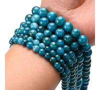 Perline in pietra naturale di corallo rosso Perline distanziatrici rotonde per gioielli con ciondoli fai-da-te Creazione di braccialetti 4/6/8/10 / 12 mm 15 pollici-apatite, 6 mm circa 61 perline