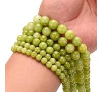 Perline in pietra naturale di corallo rosso Perline distanziatrici rotonde per gioielli con ciondoli fai-da-te Creazione di braccialetti 4/6/8/10 / 12 mm Calcedonio verde 15 pollici, 10 mm circa 35