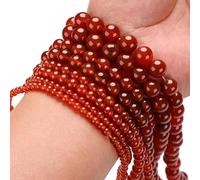 Perline in pietra naturale di corallo rosso, perline distanziatrici sciolte rotonde per gioielli con ciondoli fai-da-te, creazione di braccialetti, 4/6/8/10/12 mm, cristalli rossi da 15 pollici, agat