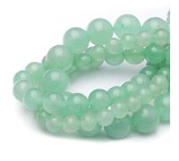 Perline in pietra naturale per la creazione di gioielli, 6 mm, avventurina verde, lucide, lisce e rotonde, per braccialetti e collane, 38 cm