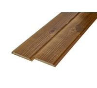 Perline in pino da rivestimento tinta noce chiaro spessore mm.10 lunghezza mt. 1,80 confezione pz. 10 resa mq. 1,57. Made in Italy.