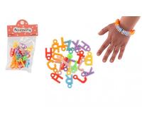 Perline in plastica a forma di cuoricini e letterine con cordino