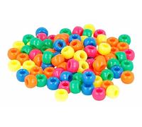 Perline in plastica eco. Ribes Multicolore Neon diam. 9 mm. diam. int. 4 mm. 400u. Ca