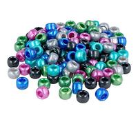 Perline in plastica ribes multicolore opaco metallizzato diam. 9 mm. 400u. ca. diam. int. 4 mm