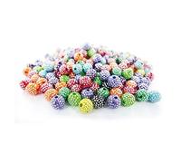 Perline in plastica rotonde lettere trasparenti/colori assortiti 9,5 mm. 450 u. Circa Barattolo