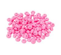 Perline in silicone da 14 mm, confezione da 50 pezzi, distanziatori abacus, lenti, punto focale, dolce, per penne, portachiavi, bracciali, collane, gioielli, rosa
