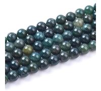 Perline in vera agata verde muschio, per la creazione di gioielli, pietre semipreziose, rotonde, filo da 10 mm, 38 cm (37-38 pezzi)