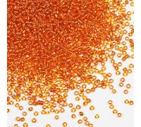 Perline in vetro arancione 12/0 da 2 mm, 110 grammi, circa 9800 pezzi, per realizzare orecchini, bracciali, ciondoli, gioielli per la vita, perline fai da te fatte a mano (nucleo d'argento arancione)