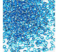 Perline in Vetro Blu Lago da 4 mm, 110 Grammi, Circa 1600 Pezzi, per Realizzare Orecchini, Bracciali, Ciondoli, Gioielli in Vita, Perline Fai da Te Fatte a Mano