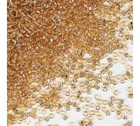 Perline in vetro champagne 12/0 da 2 mm, 110 grammi, circa 9800 pezzi, per realizzare orecchini, bracciali, ciondoli, gioielli per la vita, perline fai da te fatte a mano (nucleo d'argento champagne)