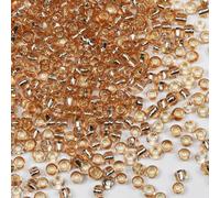 Perline in vetro champagne 6/0 da 4 mm, 110 grammi, circa 1600 pezzi, per realizzare orecchini, bracciali, ciondoli, gioielli per la vita, perline fai da te fatte a mano (nucleo in argento champagne)