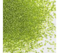 Perline in vetro verde oliva 12/0, circa 9800 pezzi, 2 mm, per realizzare orecchini, bracciali, ciondoli, gioielli in vita, perline fai da te fatte a mano (nucleo d'argento verde oliva)