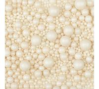 Perline in zucchero assortite soffici dai 3 ai 9 mm - Colore - 100gr - Decorazioni per dolci in zucchero - Sfere perline perle - confetti confettini (BIANCO)