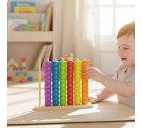 Perline Legno Impilabili Percezione Del Colore Gioco Smistamento Colori