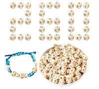 Perline Lettere per Bracciali 260 Pezzi Quadrati di Legno da 3,5 mm con 26 | Perline Sciolte per Creazione di Gioielli, Ciondolo Portachiavi, Laccetto Telefono, Ciondolo Borsa