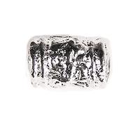 Perline metalliche zama cilindro argentato diam.4x6 mm. 200u.