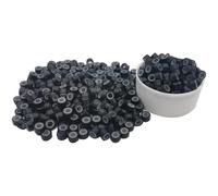 perline micro link, estensioni capelli, silicone, nero, 500 pezzi, strumenti