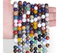 Perline multicolore da 8 mm, 100 pezzi, pietre naturali rotonde sfuse per la creazione di gioielli e bracciali, GE6-S199